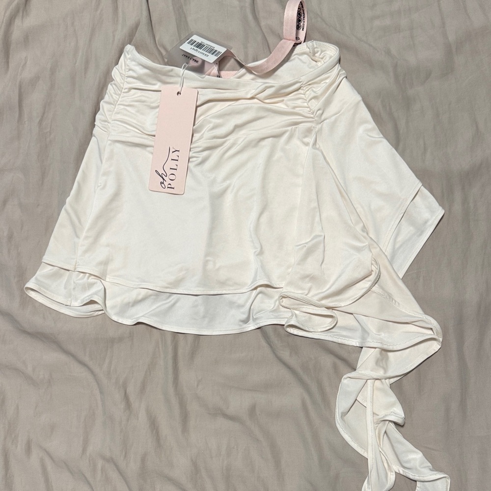 Oh Polly Ivory Asymmetrical Skirt